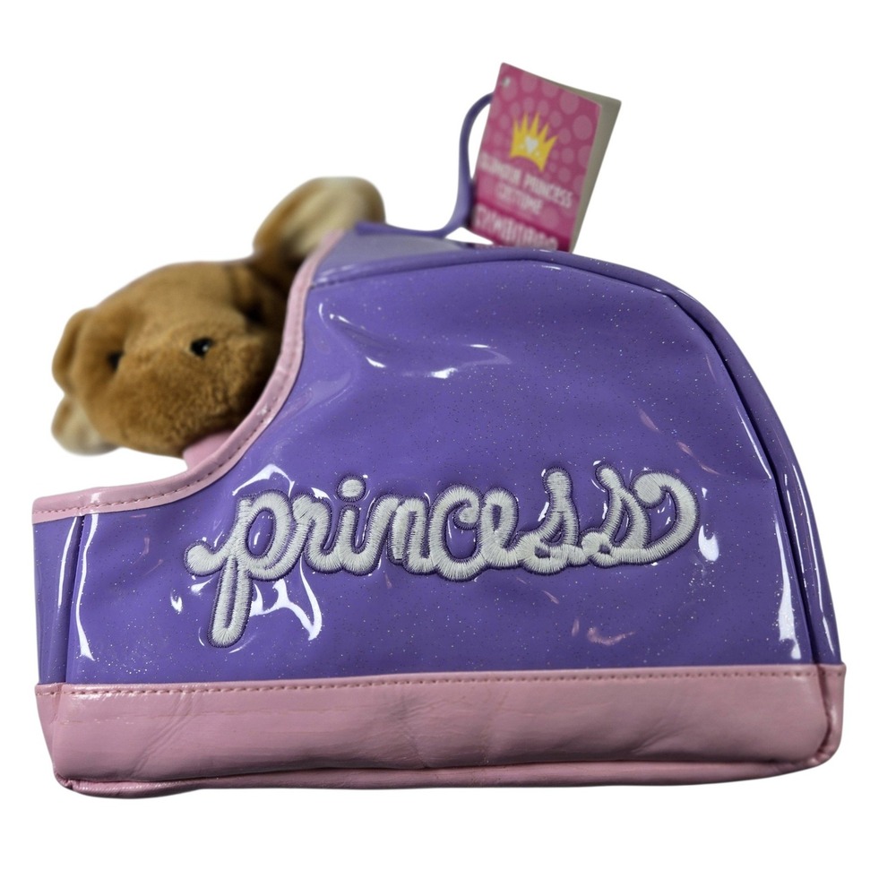 NEW Vintage Gymboree Glamour Princess Purple Glitter Pet Carrier Purse & Plush
